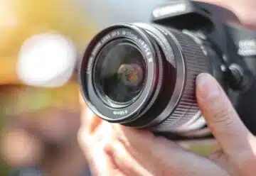 black Canon EOS camera