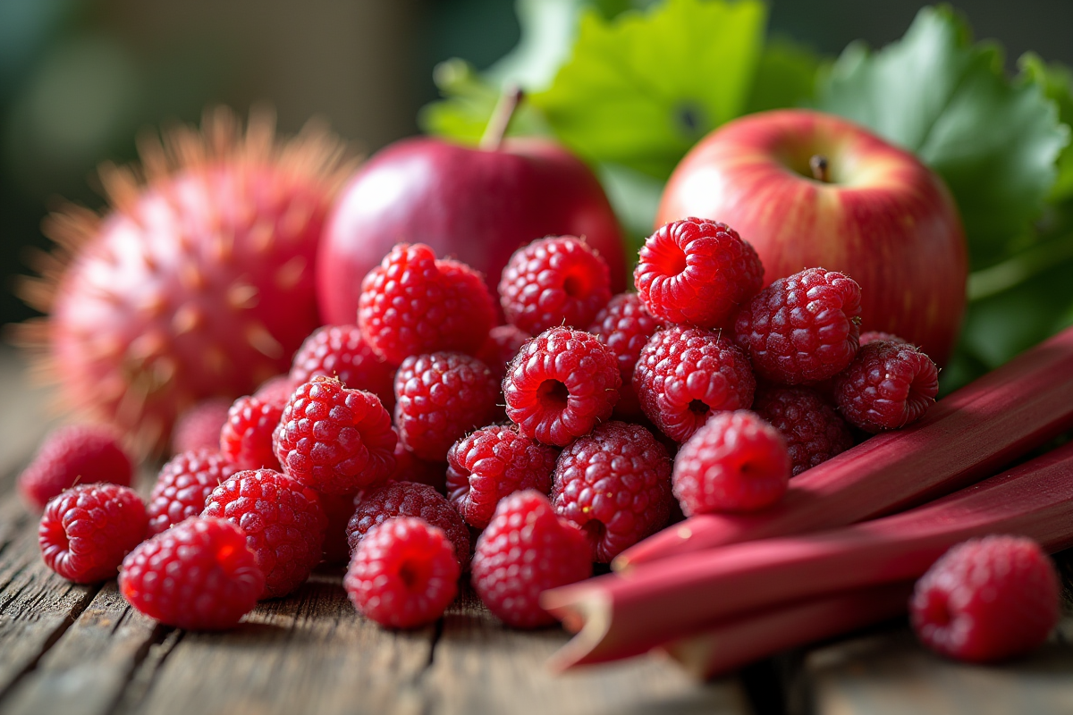 Assortiment de fruits rouges frais sur une table en bois