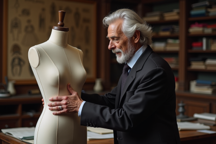 Designer mode homme agedé en atelier historique