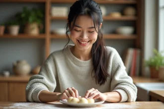 Mochis japonais garnis de différentes saveurs sur une assiette