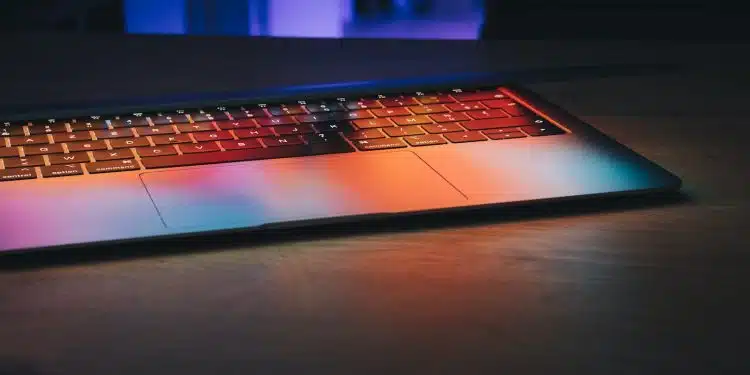 silver and black MacBook